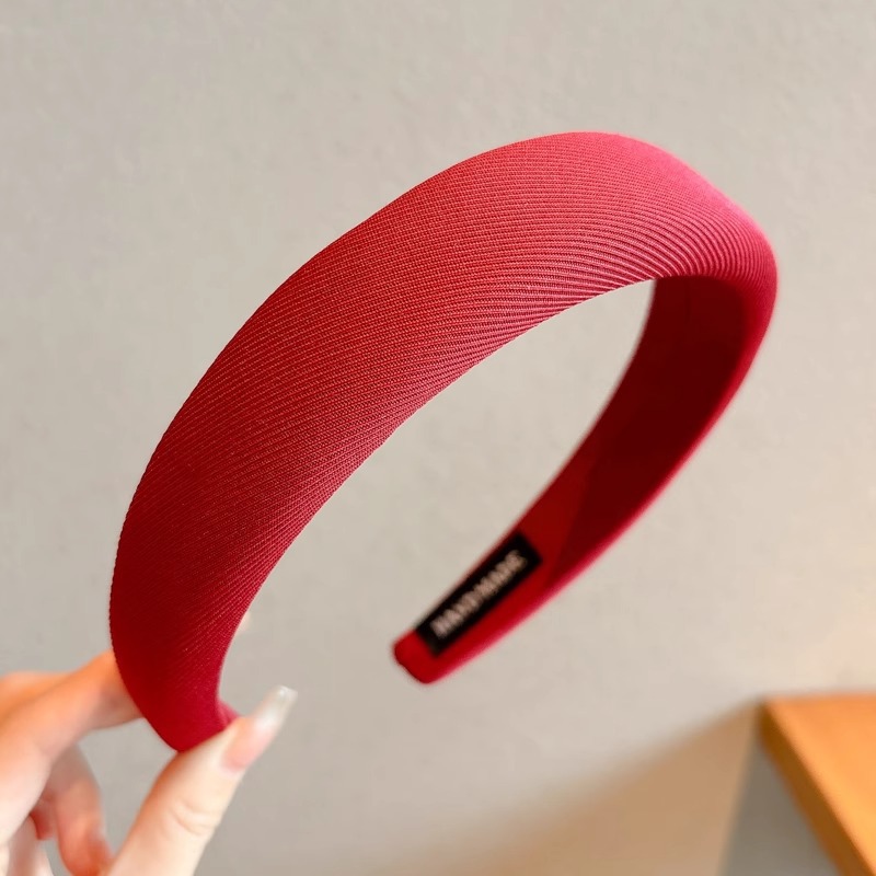 Hong Kong estilo rojo retrogrado correa de cabello de mujeres otoño invierno dulce vino rojo alto cráneo trenzado correa de cabello de alta sensibilidad toque de cabello