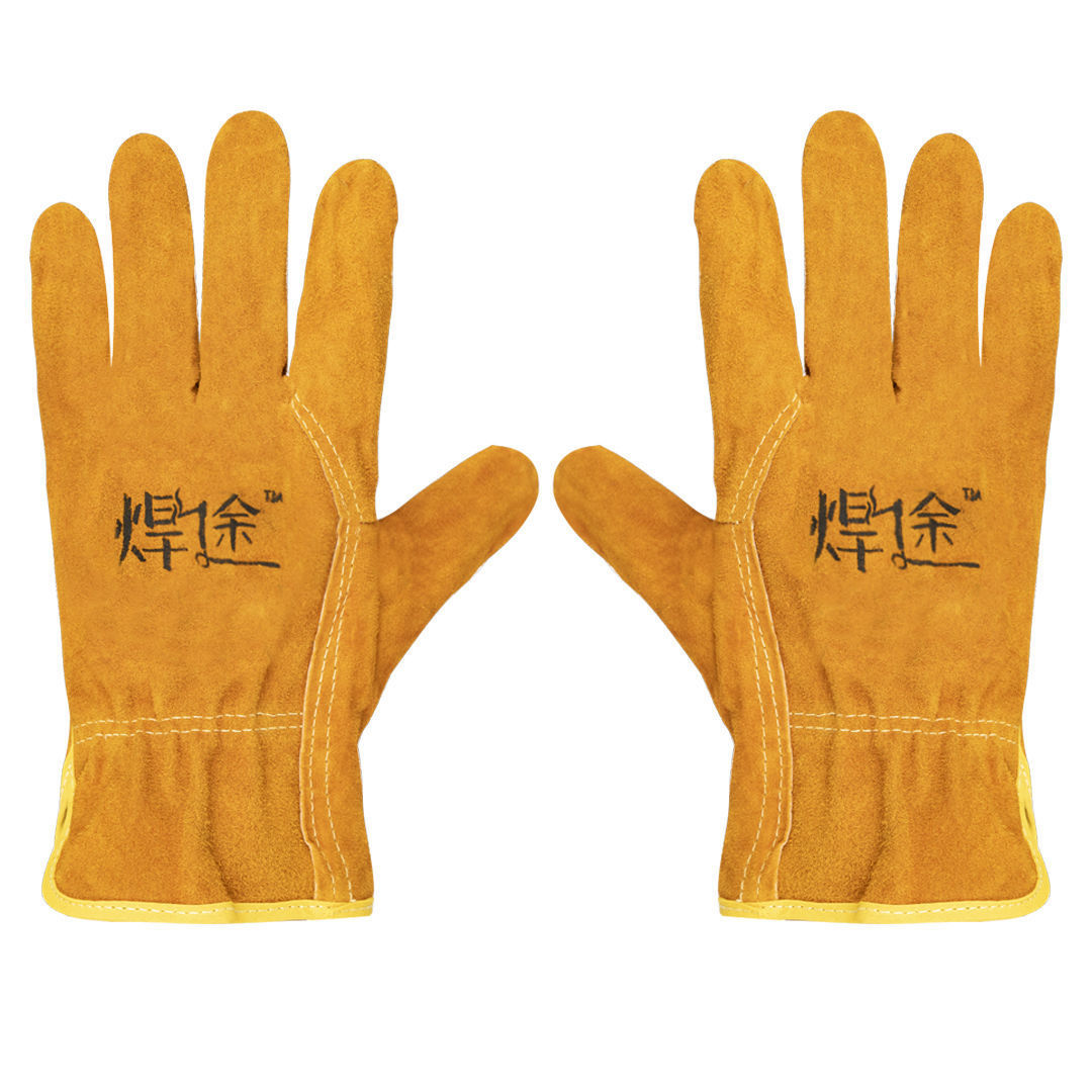 防火线全牛皮焊工电焊手套焊接短款耐用隔热劳保防护耐磨一件起批