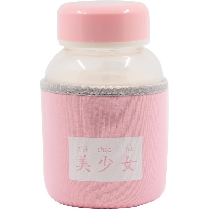 Taza de vidrio de hadas coreana de gran capacidad, hermosa chica suave, taza de agua de estudiantes portátil, taza de mano fresca