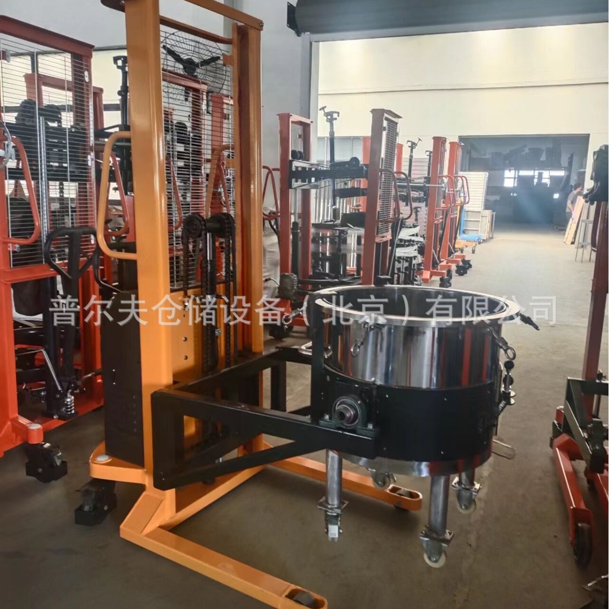 半电动油桶翻转车带称重倒料车升高车电瓶装卸搬运车圆桶搬运车