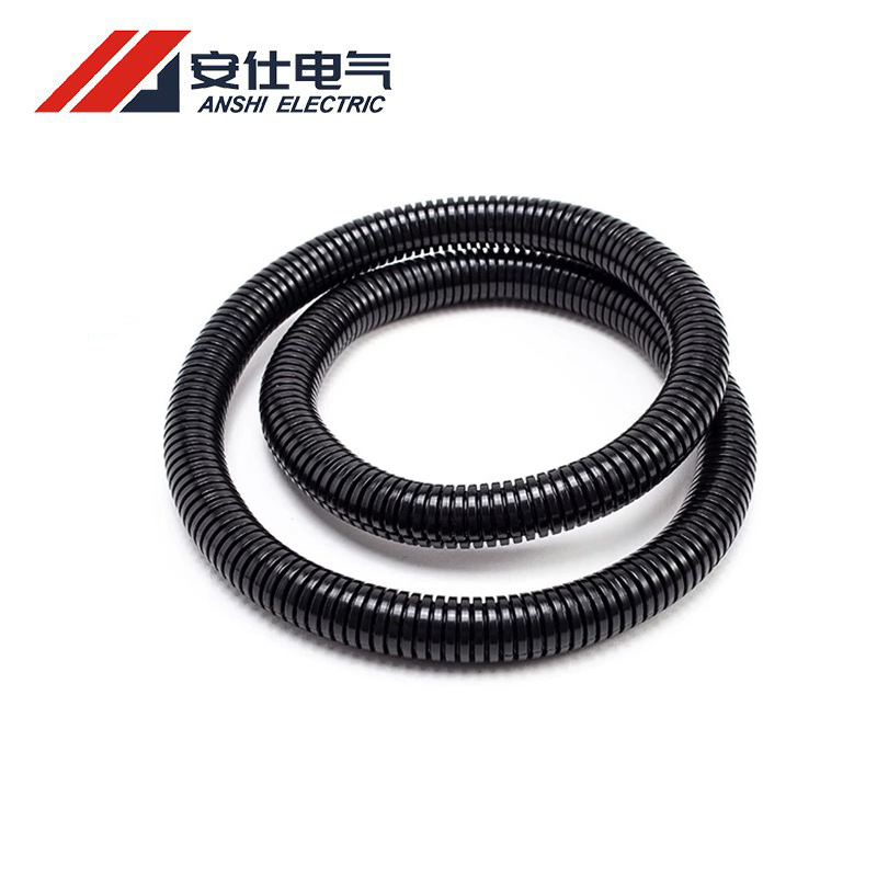 PP黑色波纹管 阻燃穿线软管可开口护套管厂家可做尼龙PVC PE PA