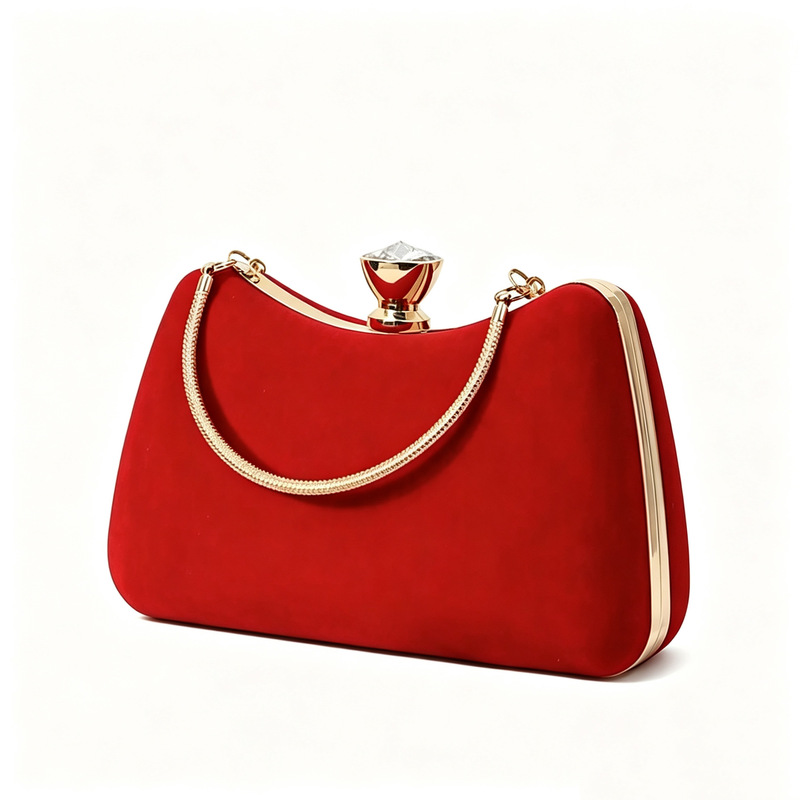 Burgundy Elegant Velvet Hand-Held Evening Bag for Women, Fashionable and Stylish Clutch Bag, High-End Evening Bag for Ladies Burgundy Elegant Velvet Hand-Held Evening Bag for Women, Fashionable and Stylish Clutch Bag, High-End Evening Bag for Ladies