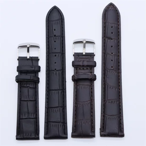 In stock wholesale PU leather bamboo pattern leather strap watch accessories pin buckle belt unisex watch chain 12-24mm