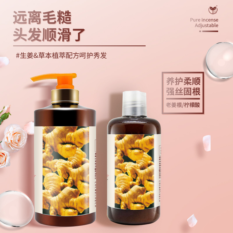 生薑洗髮水批發 萃取天然老山姜溫和清潔滋潤柔順洗髮乳800mL