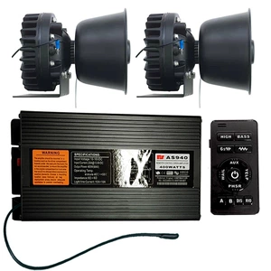 Car-mounted wireless siren, 400W car alarm, loudspeaker, high-pitched horn, AS940A+ with heat-dissipating round speaker
