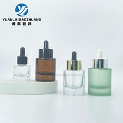 現物15ml 30ml 50ml平肩底直円精華瓶大頭輪ガラス滴管精油瓶包材