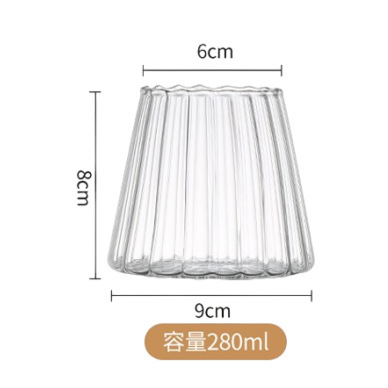 Alta franja de vidrio de borosilicano Fuji Taza red bar de whisky taza de cerveza bebida fría taza de jugo de una sola capa