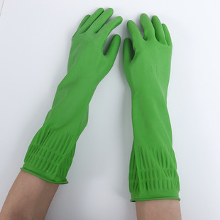 Wholesale Four Seasons gloves extended kitchen housework laundry latex gloves thick clean men's and women's rubber dishwashing gloves