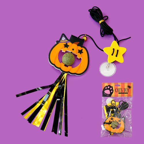 Original design cat toy hanging on the door to relieve boredom, swing, elastic rope, feather cat stick, Halloween wholesale