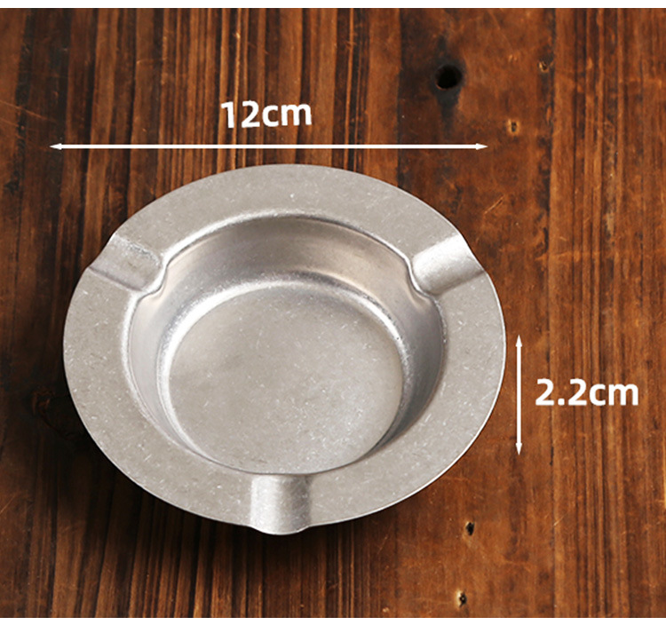 Retro Stainless Steel Ashtray for Hotel, Home, Living Room, Windproof, Elevated Ashtray for Bar, Restaurant, Ktv