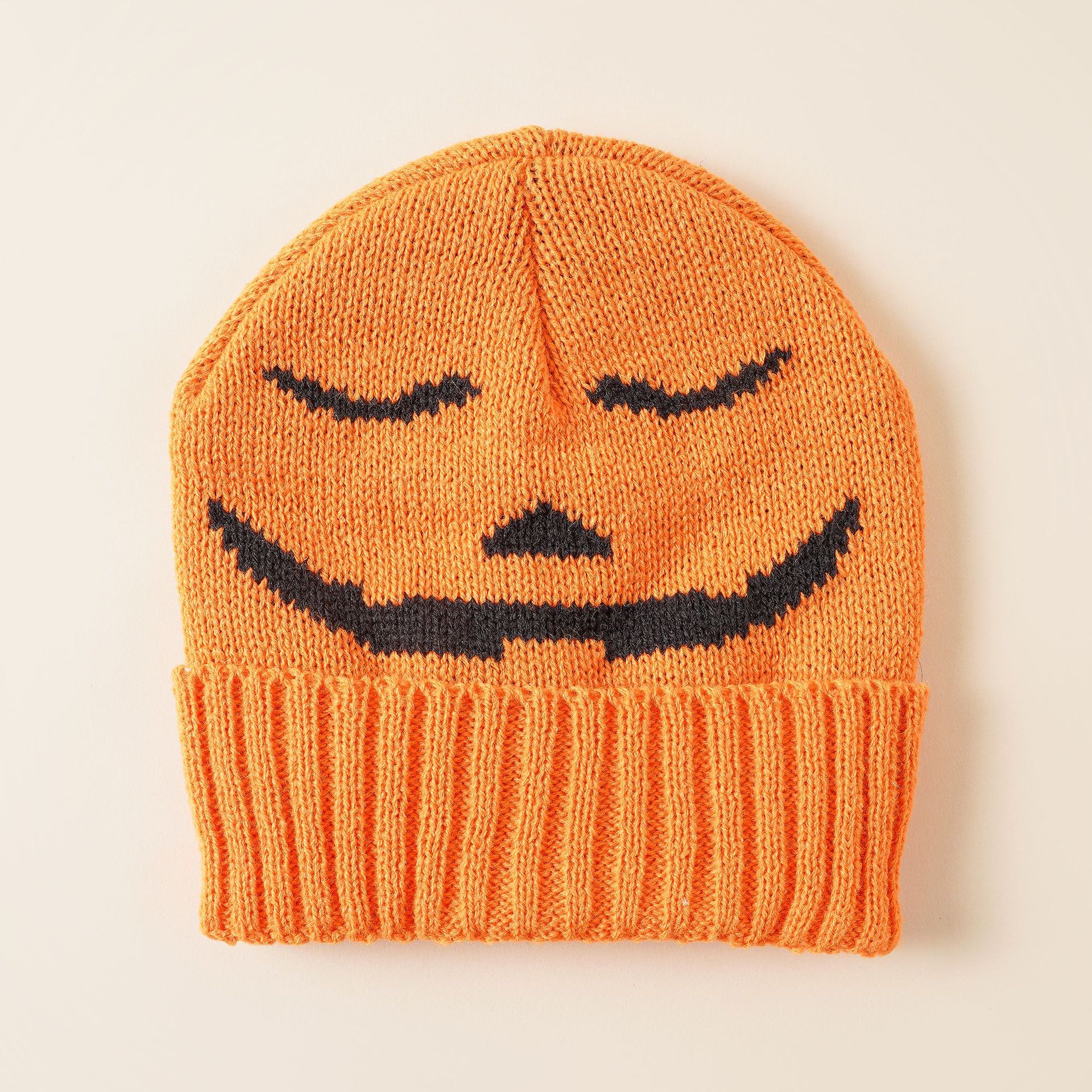 Los niños de lana de punto sombrero Halloween calabaza sombrero niños y niñas lindo de dibujos animados sombrero de lana cálido sombrero a prueba de viento
