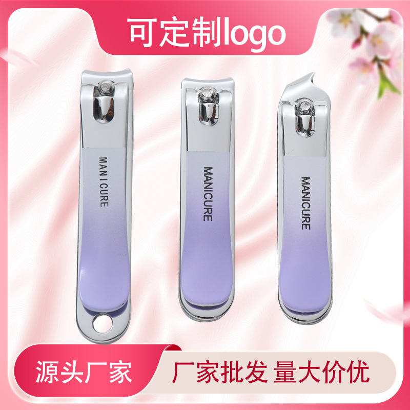 Nail Clipper Manufacturer Wholesale Oblique Gradient Color Nail Clipper Household Portable Large Nail Clipper Single