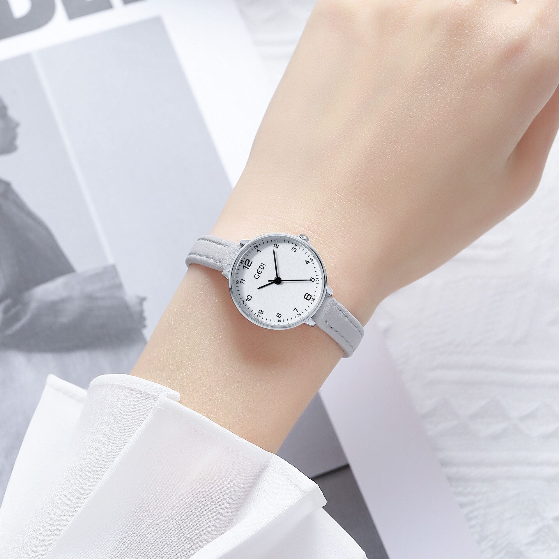 Reloj mujer cuarzo minimalista estilo estudiante moda casual_voghion.com