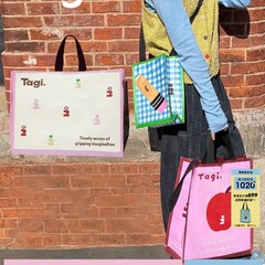 Tagi.蜡笔苹果想象《i》彩色可爱环保购物袋手提防水编织袋