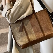 外贸时尚设计大容量托特包女2025新款秋冬复古小众百搭通勤单肩包