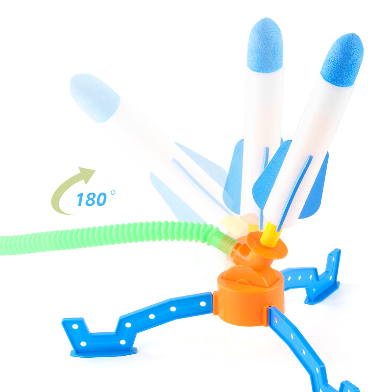 Los niños transfronterizos pie-stepping skyrocket catapulta emisora de luz al aire libre volando cielo flash lanzamiento cohete pistola ocio juguete