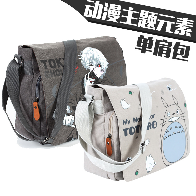 Foreign trade across the border canvas Satchel Animation around The single shoulder bag Totoro Onslaught Tokyo Messenger knapsack wholesale