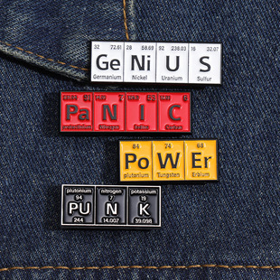(Cross-border trading), creative chemical brooch with letters, badge, bag, accessory