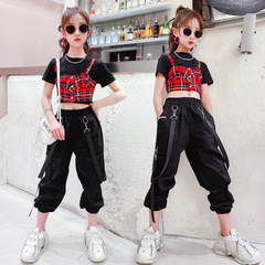 Children's Hip-Hop Jazz Dance Suit, Streetwear Fashion Model Clothing for Girls, Trendy Outfit for Kids' Performance on Dragon Boat Festival