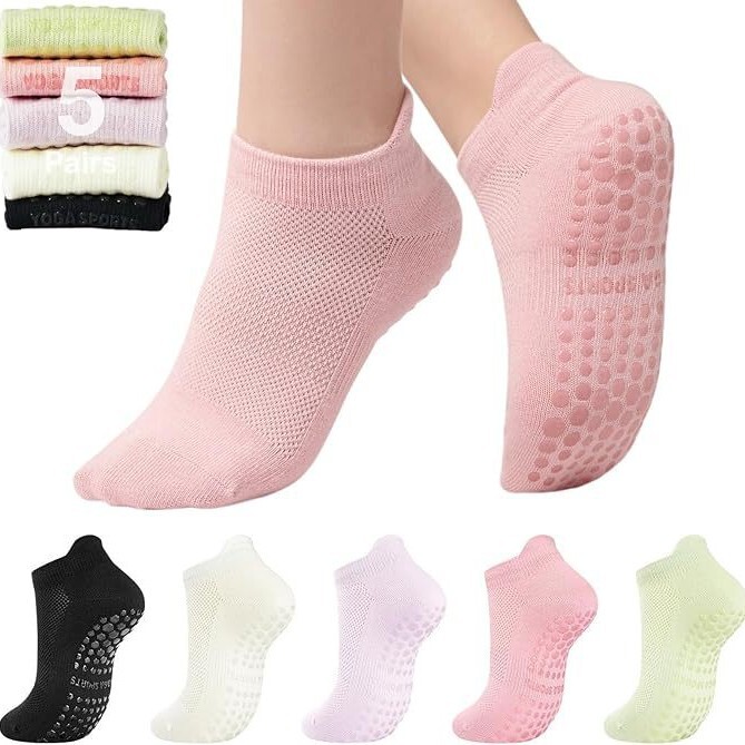 Cross-Border Amazon Yoga Socks Non-Slip Dispensing Indoor Fitness Pilates Socks Women's Mesh Sports Socks Cotton Socks