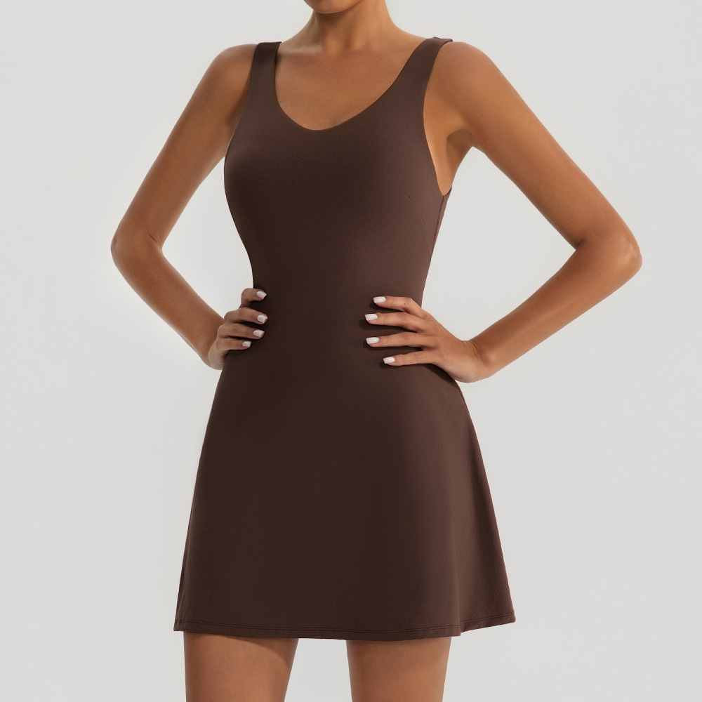 Verano nuevo vestido de tenis deportivo de mujer vestido corto de golf con pantalones de seguridad vestido de camisole vestido deportivo al aire libre