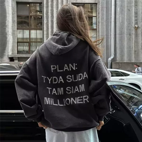 Popular foreign trade drop-shoulder sleeve ins hooded fashion trendy sweatshirt jacket for spring, autumn, and winter, versatile sweatshirt