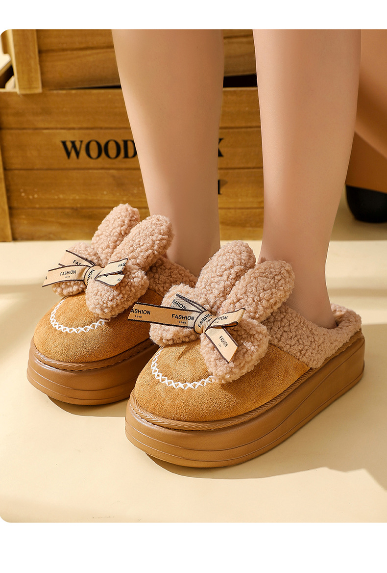 Women's Warm Cotton Slippers For Home Non-slip Flat Design_voghion.com