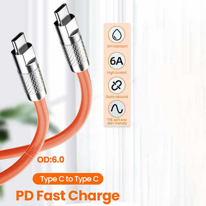 Huajias Pd 3.1 120W 240W 6A 5A Fast Charging Cable Digital Marking USB C Type to USB C