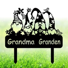 跨境工艺品铁艺镂空侏儒户外装饰摆件卡通金属花园摆件高级感小众