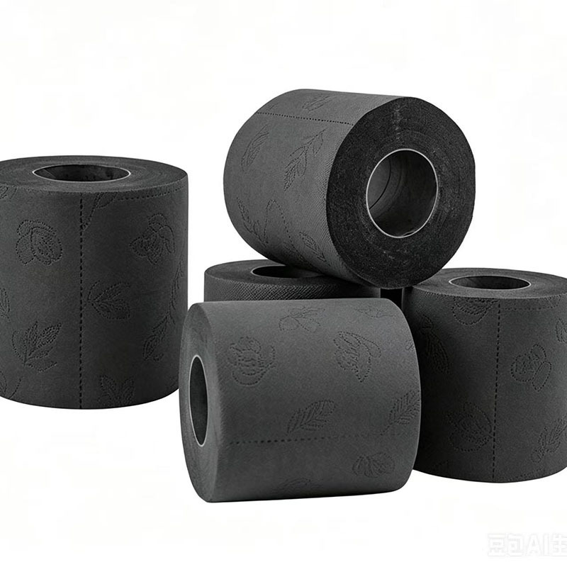 Scented printed roll paper, cool black printed paper, student toilet paper, toilet paper with core, household roll paper
