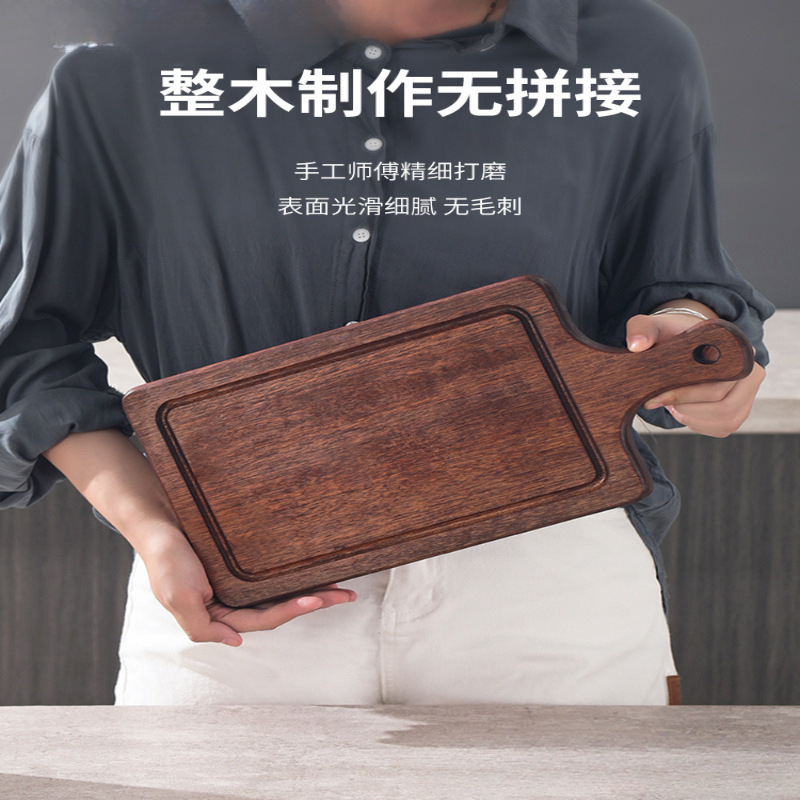 輸入牛肉ステーキプレート木製トレイ寿司プレート洋食レストラン木製ステーキプレート長方形パンまな板|undefined