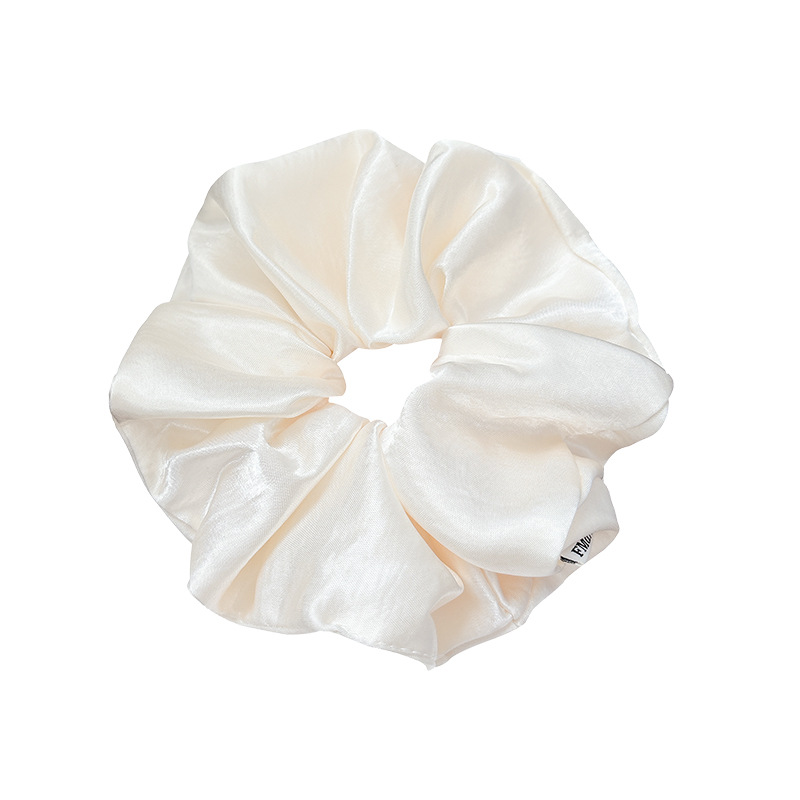 Satín francés color sólido anillo de cabello de intestino grueso para mujeres de alta altura elástica correa de cola de caballo no daña el cabello duradero adornos de cabello
