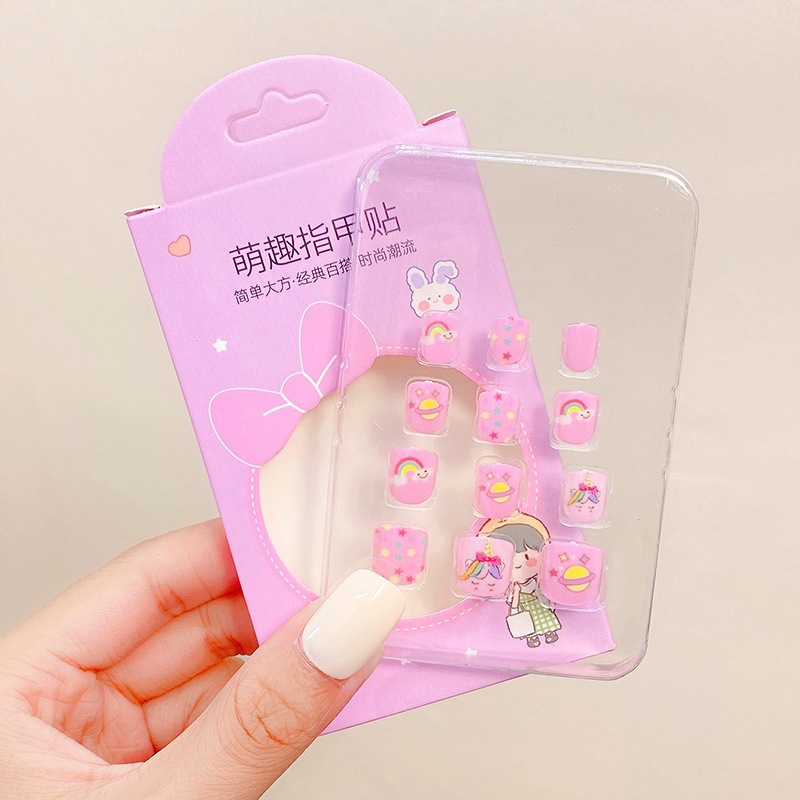 Niños parches de uñas super lindas chicas lindas usan pegatinas de dibujos animados de uñas seguras desmontables parches de uñas al por mayor image 158