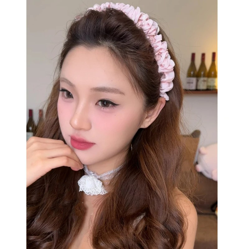 プリーツラップ～超妖精の細かいキラキラ不規則プリーツヘアフープ、甘い気質の歯付きコーム、高頭頂滑り止めヘアアクセサリー|undefined