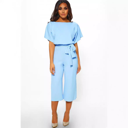Women's summer fashion tie-knot buttonless one-piece pants