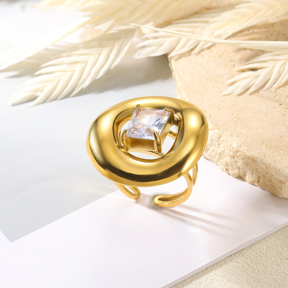 10g Weight 0.03µm-0.05µm Gold Plating Thickness PVD Coated Gold Plating Process Real Gold Plated Plating Material Artificial Diamond Inlay Material Open Rings Classification 1 Piece Quantity Casual, Daily Occasion 304 Stainless Steel Material Geometric Pattern All Seasons Season Unisex Gender IG Style, Elegant, Retro, Classic Style Style Waterproof Non Tarnish, Plating Craft PVD Coated Real Gold Plated Geometric 304 Stainless Steel IG Style Elegant Retro Waterproof Non Tarnish Open Rings 24