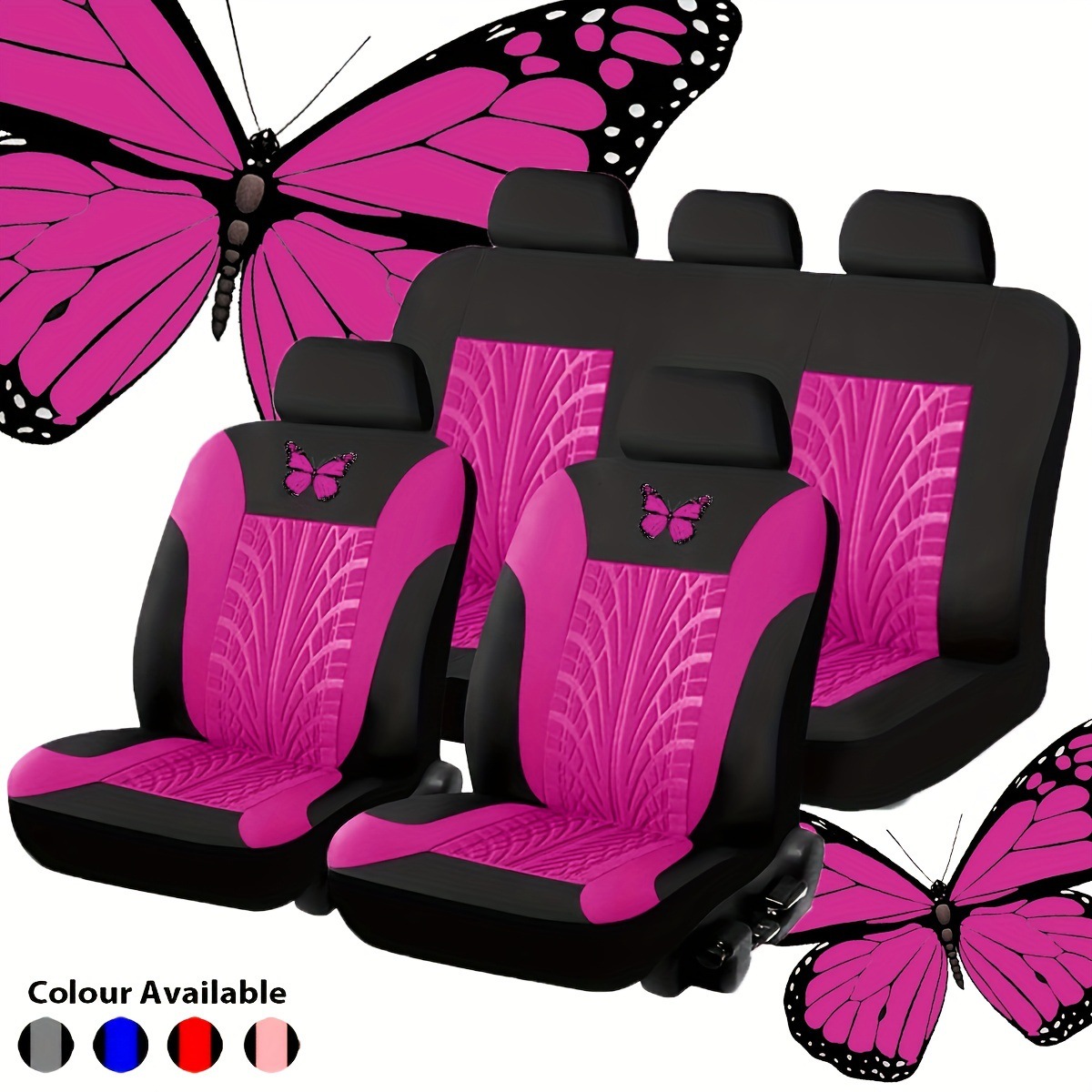 Universal Five-Seater Comfortable Polyester Fiber Car Seat Cover Butterfly Press Style Car Interior Export