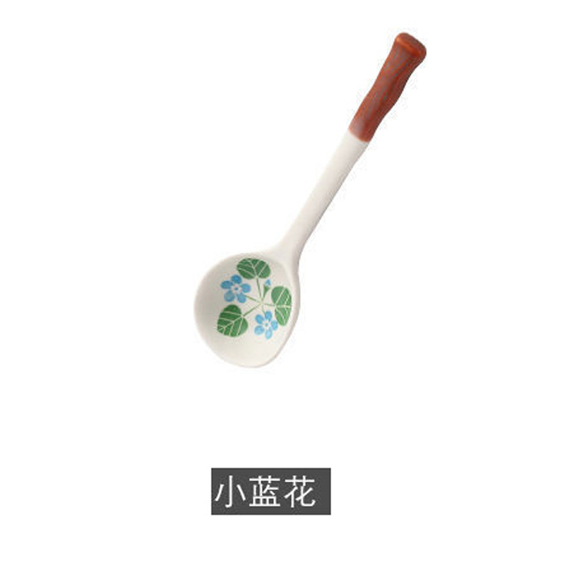 Ceramic Strawberry Long Handle Soup Spoon Set For Home Dining_voghion.com