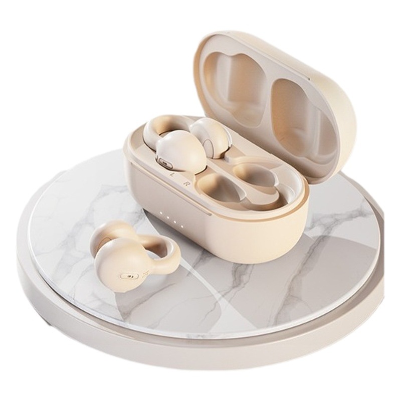 Auriculares Bluetooth con clip para la oreja i21 de modo privado, auriculares deportivos inalámbricos de conducción ósea de larga duración con reducción de ruido