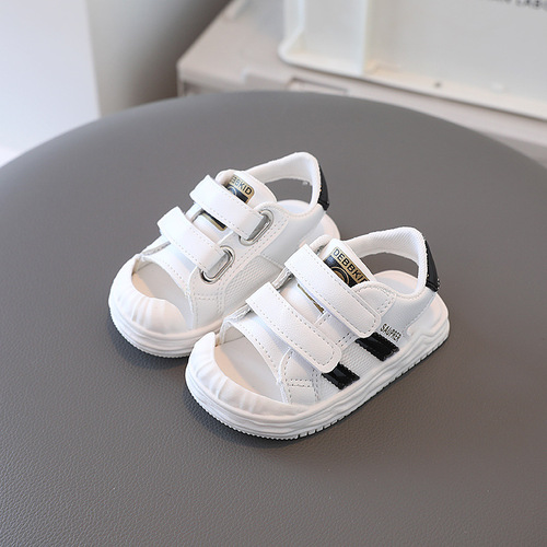 2024 summer new children's sandals, girls' baby shoes, soft sole toddler shoes, boys' breathable hollow mesh shoes