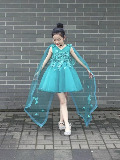 Vestido de niña nuevo vestido de princesa de alta calidad vestido de novia vestido de espectáculo de pequeño anfitrión vestido de piano