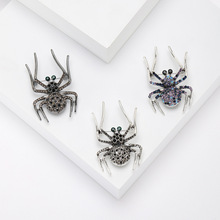 欧美复古高档水钻蜘蛛胸针时尚男士西装个性领针饰品流行别针批发