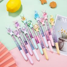 小学生写字笔 办公签字笔 七彩亮片仙女流沙笔儿童中性笔文具批发