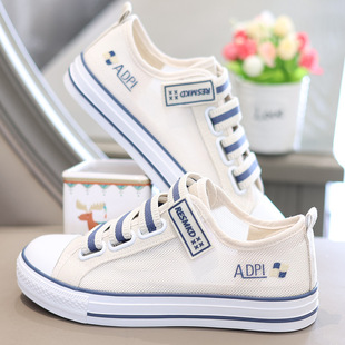 Summer Canvas Shoes for Women, Cut Out Single Mesh White Shoes, 2025 New Low-Cut Middle School Student Sports Shoes, Soft Soles and Breathable