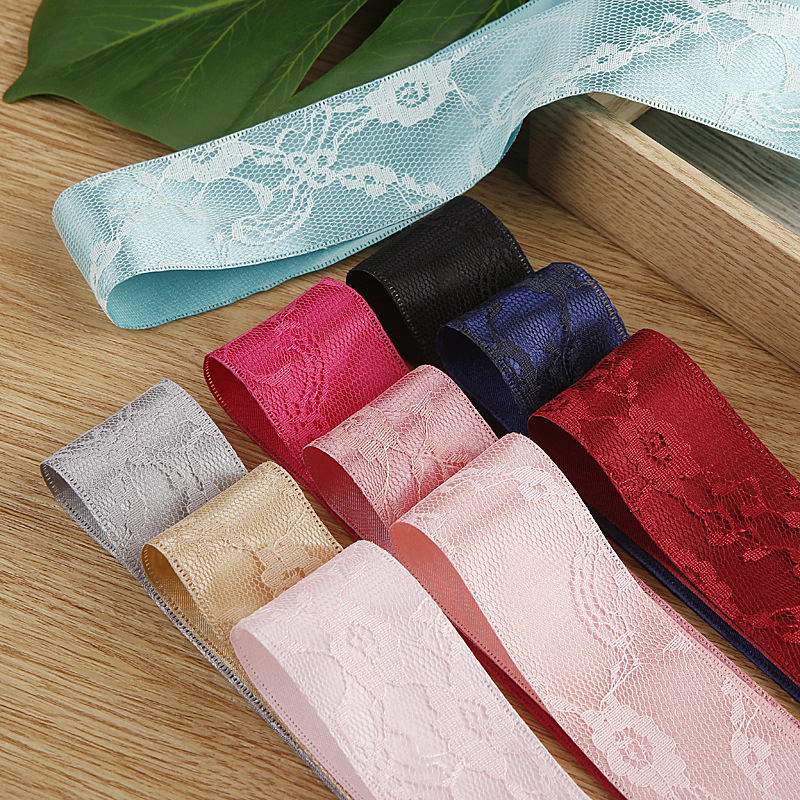 Double-layer lace snow gauze ribbon DIY bow hair accessory material clothing shoe flower decoration retro polyester cotton ribbon