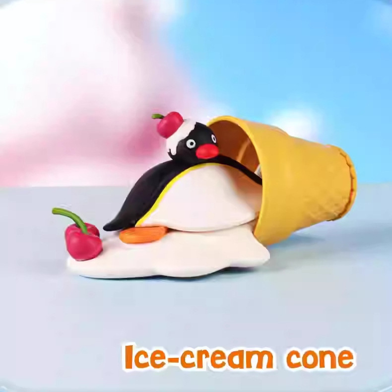 本物のピングー貪欲なガチョウシリーズブラインドエッグ漫画かわいいペンギンデスクトップ装飾人形誕生日ギフト|undefined