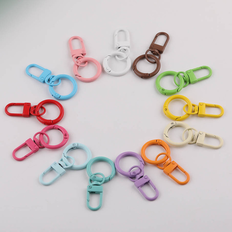 Macaron Paint Door Buckle + Spring Ring Keychain DIY Handmade Homemade Bean Doll Keychain Pendant Accessories