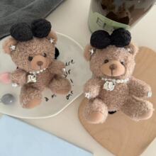 可爱小熊公仔发圈秋冬咖色毛绒熊猫网红扎马尾头绳发饰个性大肠圈