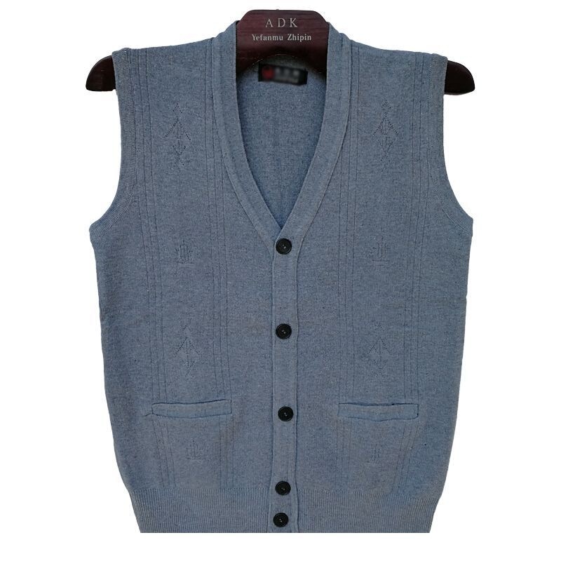 Men's spring and autumn vest, suitable for middle-aged and elderly men, V-neck design, knitted sweater cardigan Men's spring and autumn vest, suitable for middle-aged and elderly men, V-neck design, knitted sweater cardigan