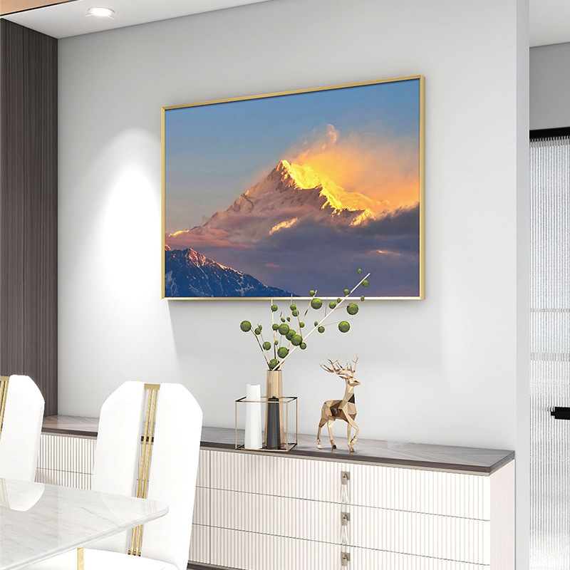 Rizhao Jinshan Decorative Painting Restaurant Dining Room Dining Table Background Wall Mural Living Room Bedroom Office Entrance Cabinet Hanging Painting